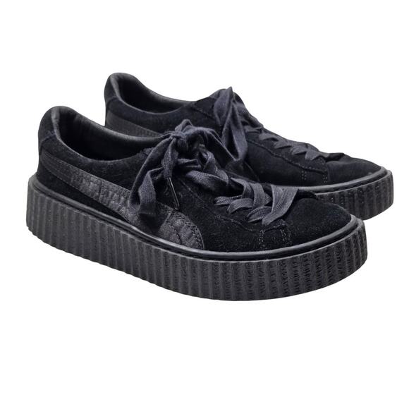Puma Black Suede Platform Creeper Sneakers Women’s Size 6 - Picture 13 of 13
